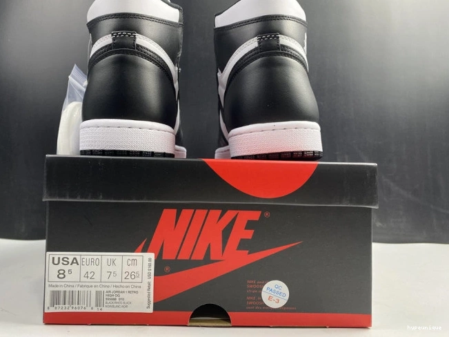 HYPE 555088-010 Air Black White Retro Jordan (2014) 1 0809